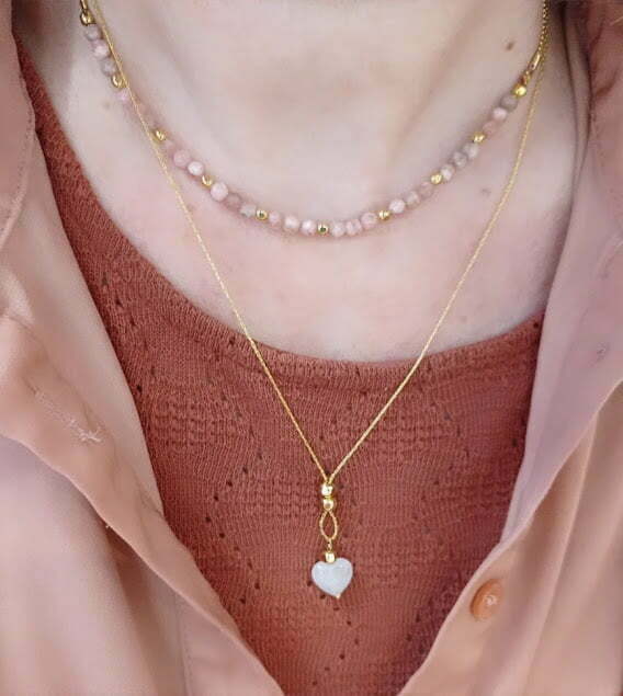 colliers rose en laiton doré à l'or 24 carats