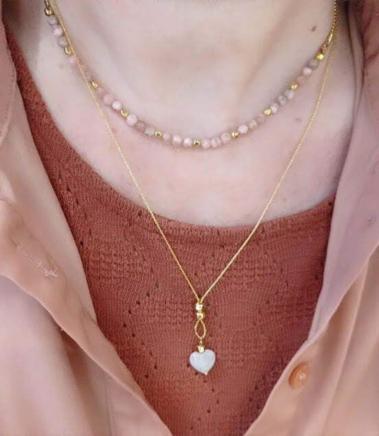 colliers rose en laiton doré à l'or 24 carats