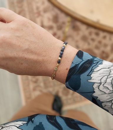 bracelet mood doré et saphirs