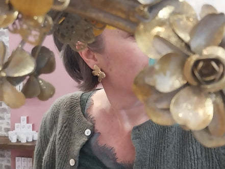 boucles d'oreilles grands papillons dorés