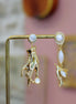 Idée cadeau bijou femme Boucles d'oreilles asymétriques féminine nacre