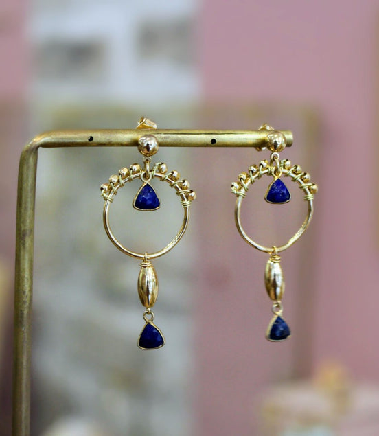 Idée cadeau bijou femme Boucles d'oreilles dorées femme longues