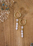 bijou femme boucles d'oreilles dorées pierre de lune