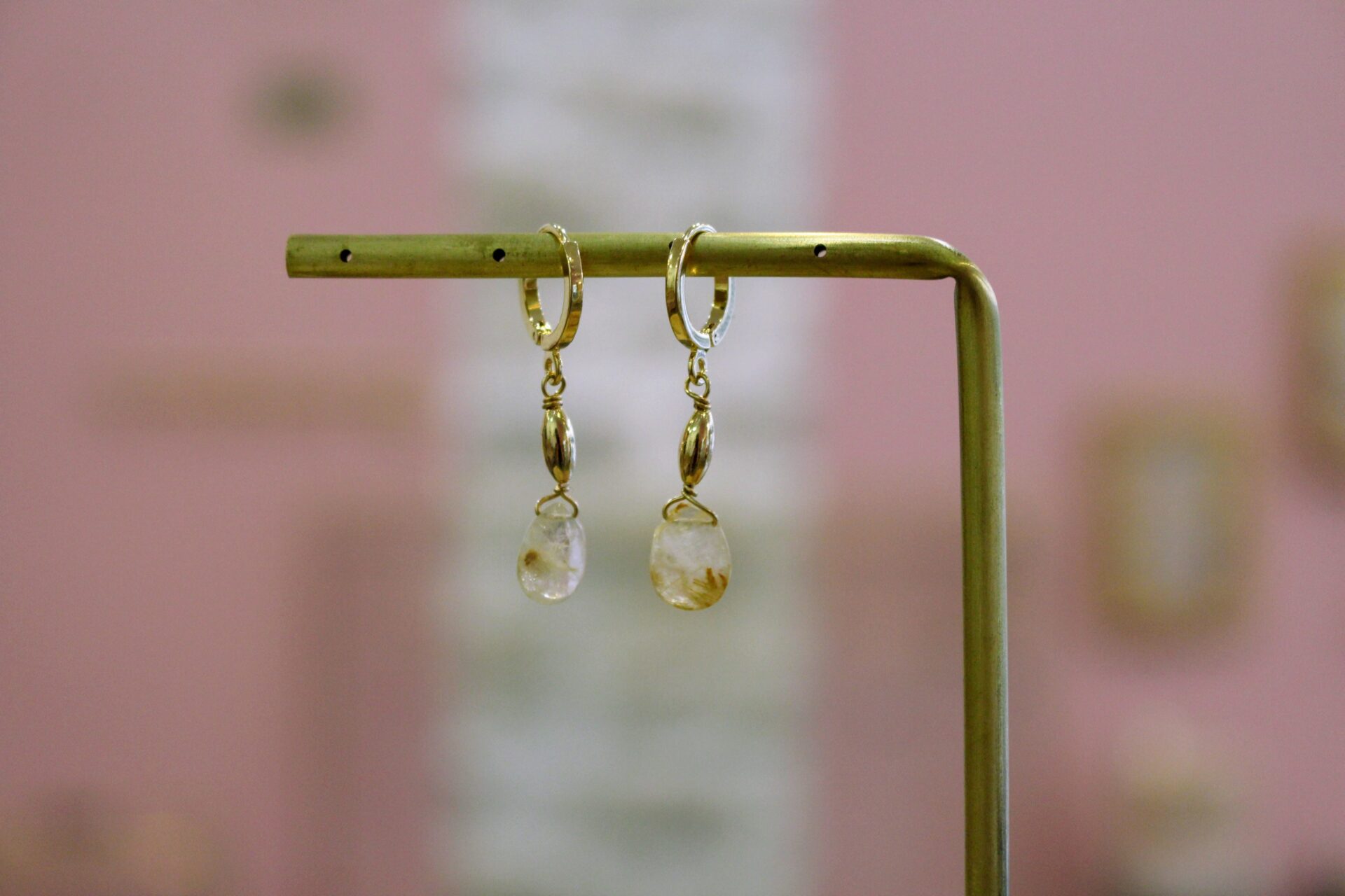 Boucles d'oreilles SIMPLICITE quartz rutile