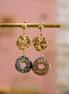 Boucles d'oreilles genese dorées céramique bleu