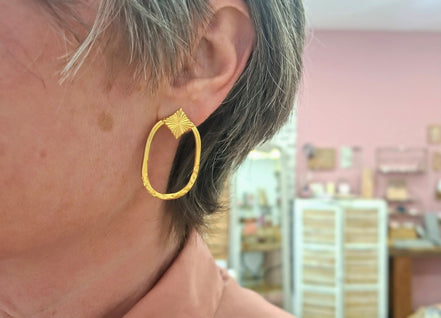 Boucles d'oreilles STRATA doré ou argenté
