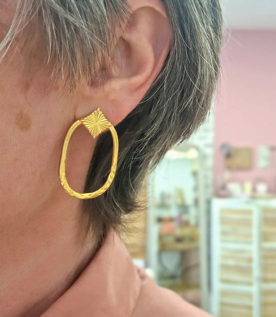 Boucles d'oreilles STRATA doré ou argenté