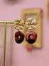 Boucles d'oreilles EDEN doré rouge