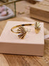 Idée cadeau bijou femme bracelet jonc doré gingko bijou mariage mariée invitée