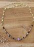 Bijou femme collier femme doré perles de saphir et tourmalines