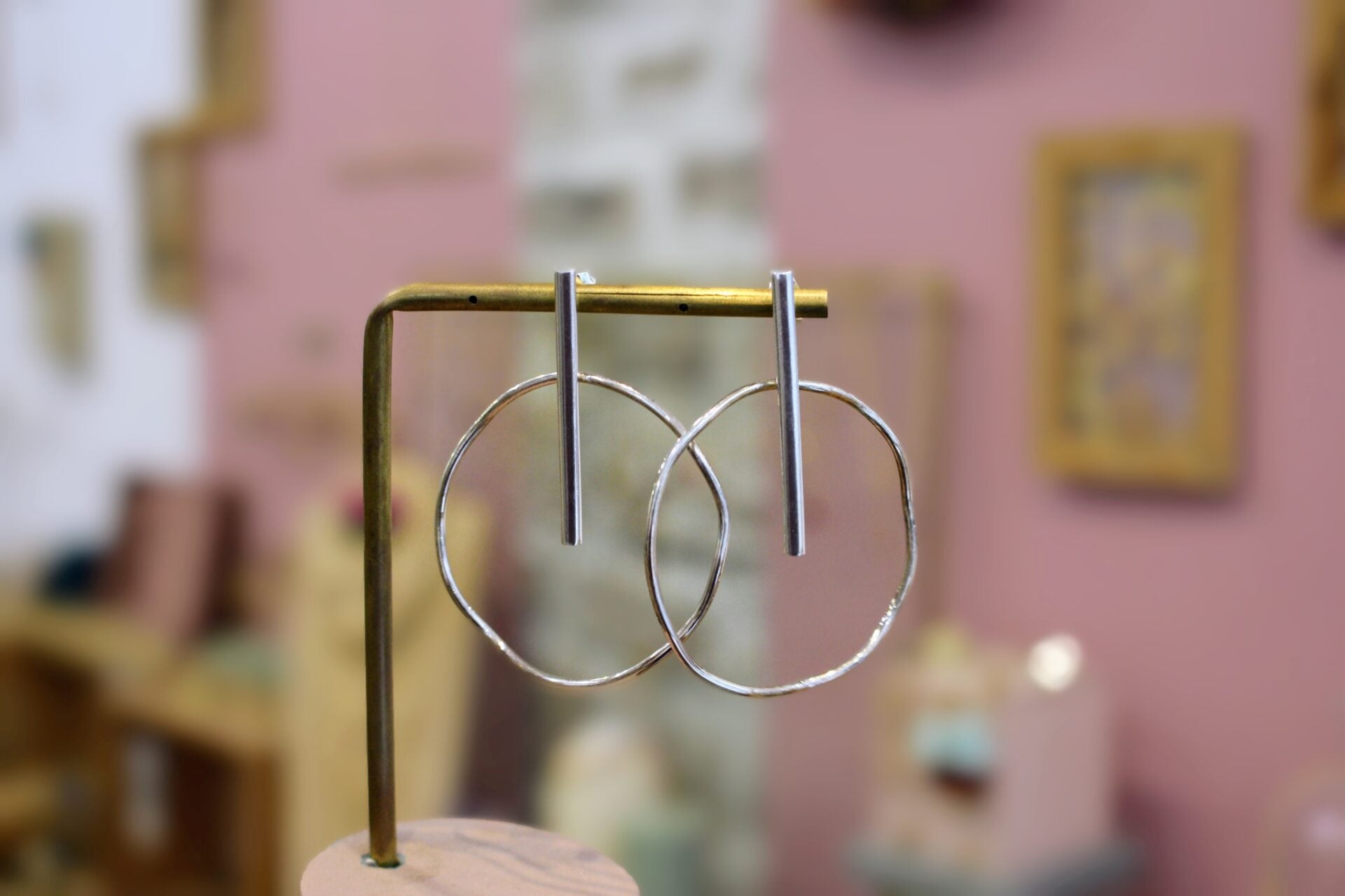 Idée cadeau Grandes boucles oreilles argentées anneaux