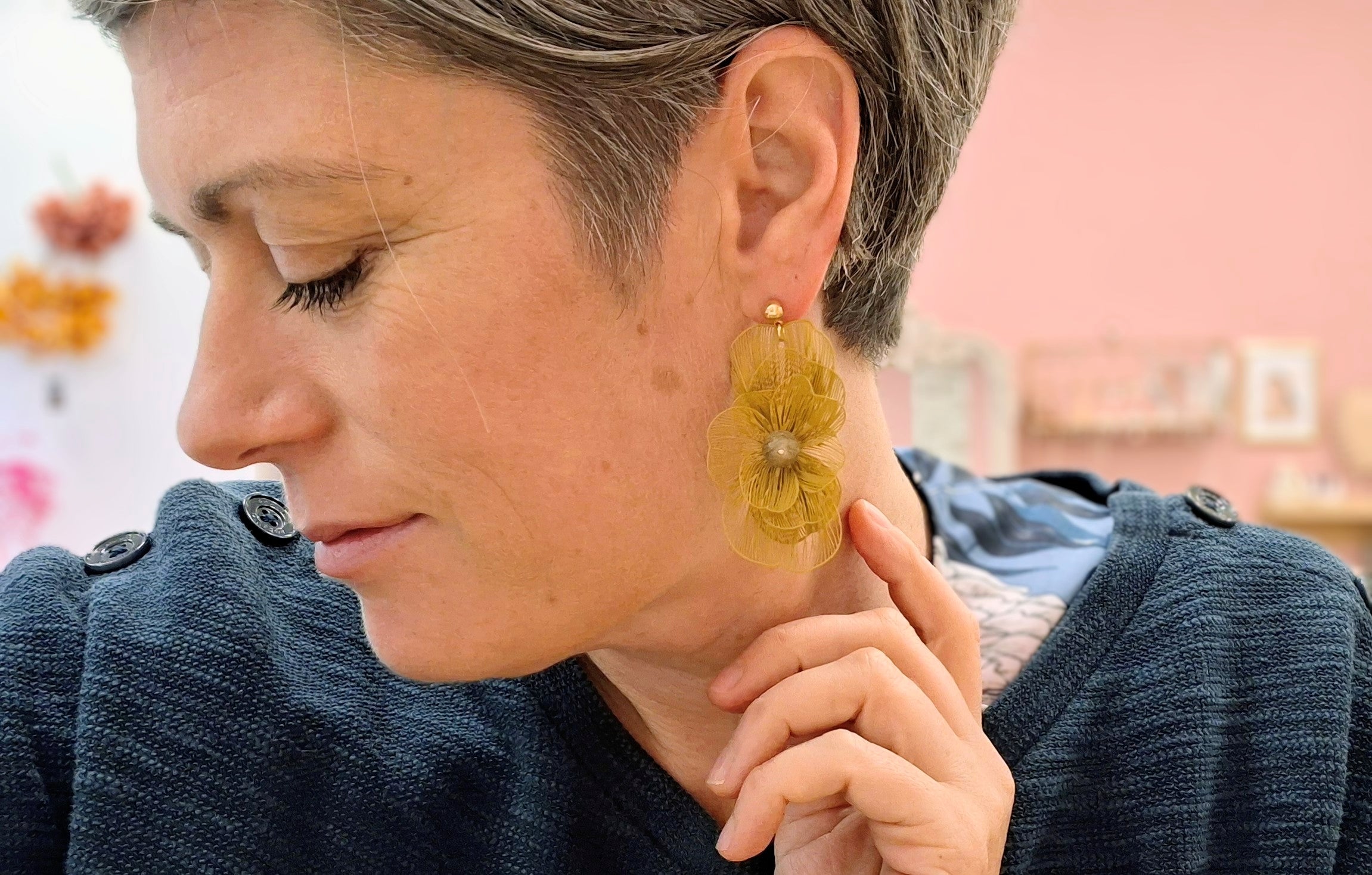 Boucles d'oreilles FLORÆ ocre minéral