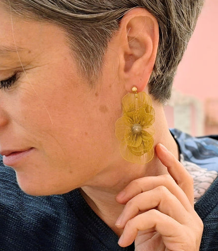 Boucles d'oreilles FLORÆ ocre minéral