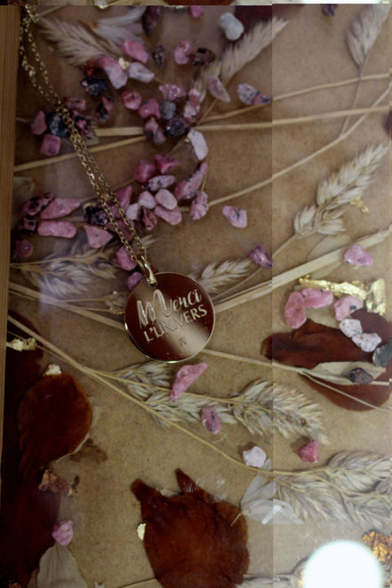 médaille plaqué or merci l'univers