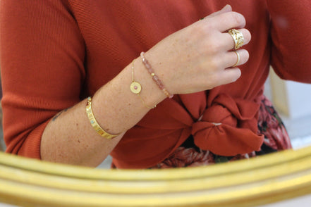 bracelet merci l'univers plaqué or
