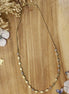 collier printemps doré et perles en labradorite