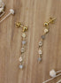 boucles d'oreilles printemps en laiton doré et perles de labradorite