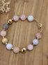 bracelet femme fait-main en France en béryl et morganite et laiton doré