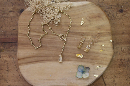collection magic, bijoux dorés et citrine naturelle