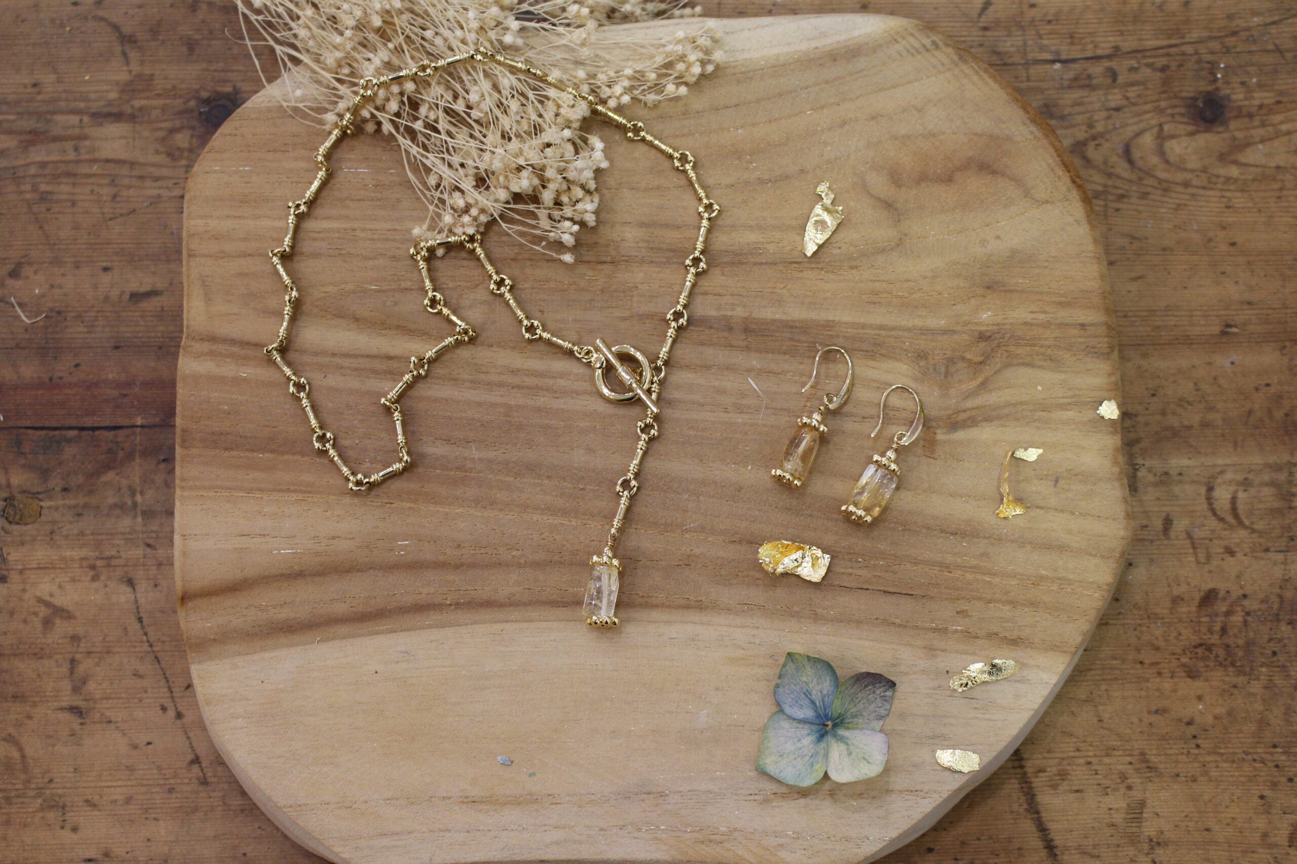 collection magic, bijoux dorés et citrine naturelle