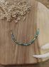 ras du cou en turquoise et perles de laiton dorées à l'or 24 carats