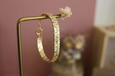 bracelet gourmette femme doré empreinte kassiopeia