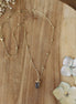 collier pour femme en laiton doré et pendentif en labradorite
