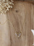 collier pluie flow en quartz rose, bijou pour femme doré à l'or 24 carats