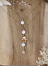 collier de dos pour mariée en perle d'eau douce et fleur dorée