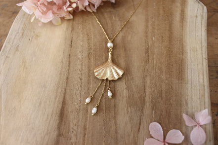 pendentif de dos en laiton doré pour collier de mariée