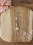 collier de dos, bijou de mariée en laiton doré à l'or 24 carats et perles d'eau douce