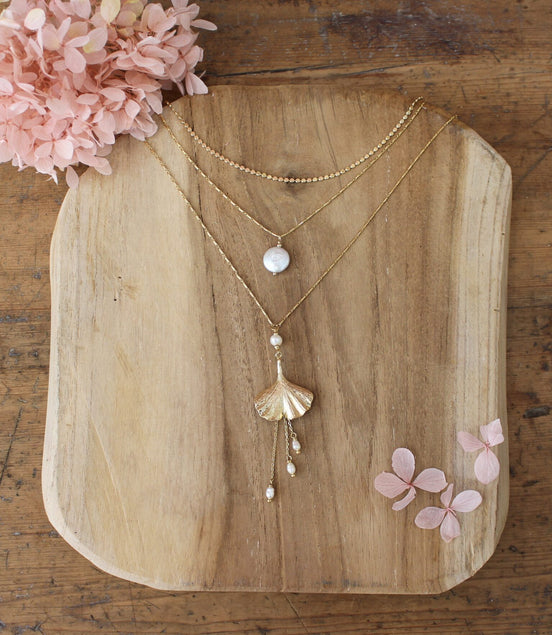 collier de dos, bijou de mariée en laiton doré à l'or 24 carats et perles d'eau douce