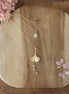 collier de dos pour mariée en laiton doré et pierre de lune