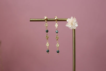 boucles d'oreilles en laiton doré à l'or 24 carats, bijou pour femme