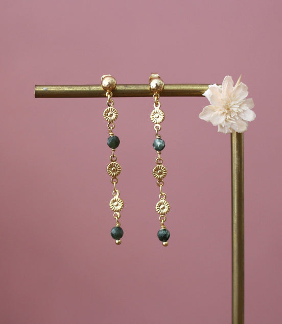 boucles d'oreilles en laiton doré à l'or 24 carats, bijou pour femme