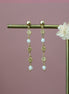 boucles d'oreilles pour femme en laiton doré et perles d'aigue marine