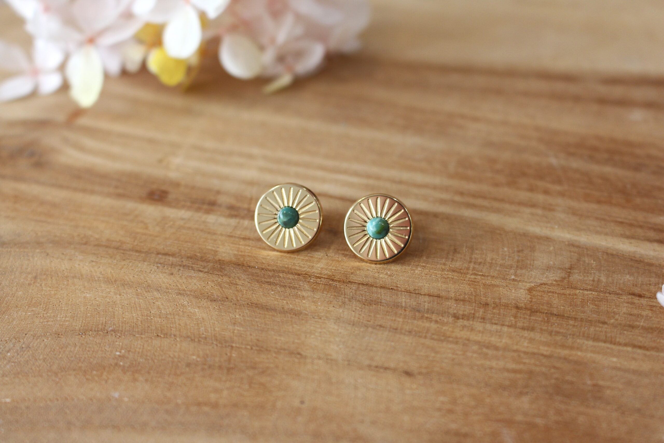 boucles d'oreilles en laiton plaqué à l'or 3 microns,bijou pour femme