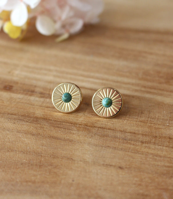 boucles d'oreilles en laiton plaqué à l'or 3 microns,bijou pour femme
