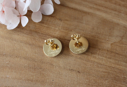 boucles d'oreilles en laiton plaqué or, 3 microns, bijou pour femme fait en France