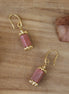 boucles d'oreilles pierres naturelles rose bijou femme