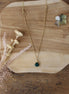 bijou femme collier double rang dorée pierre verte