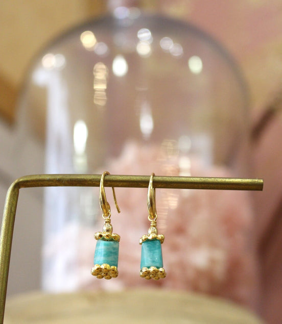 boucles d'oreilles amazonite bijou femme