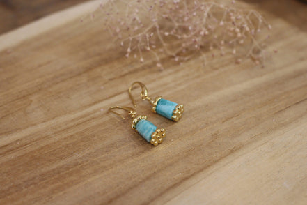 boucles d'oreilles amazonite bijou femme