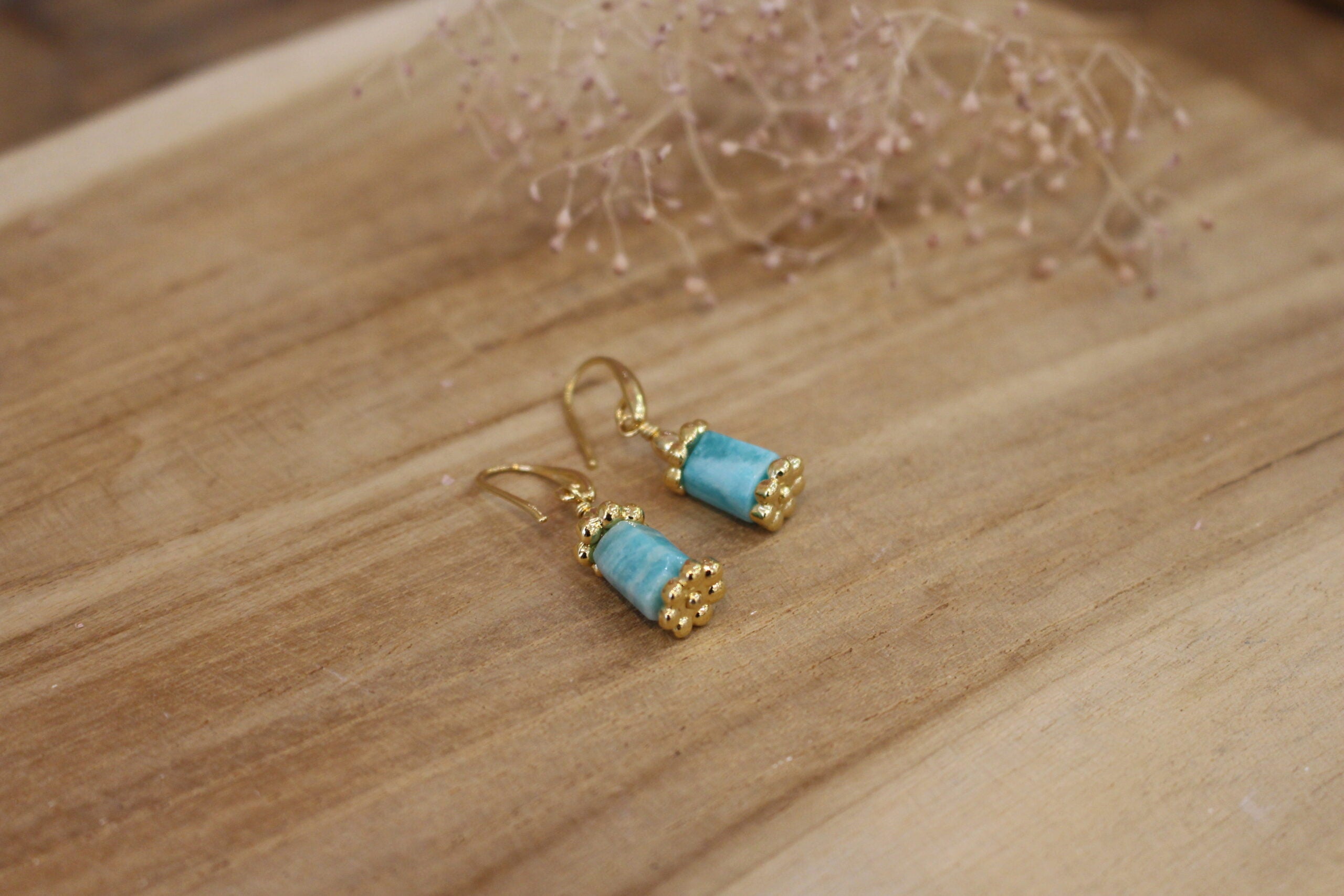 boucles d'oreilles amazonite bijou femme