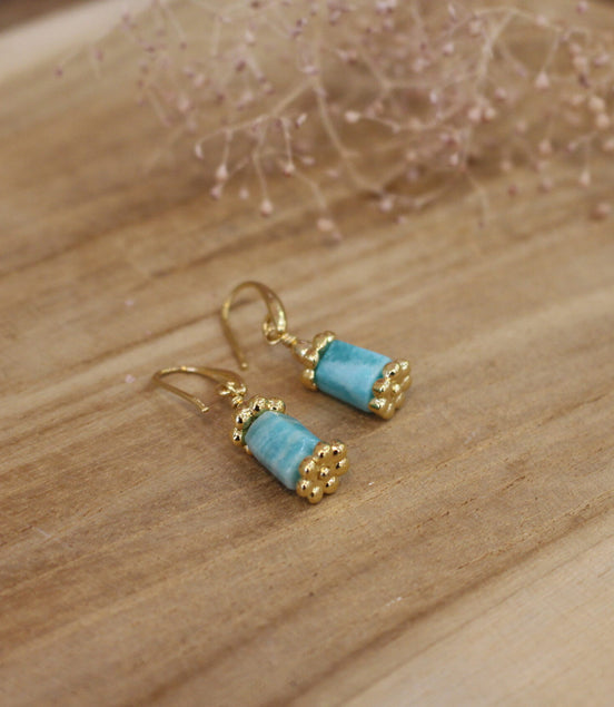 boucles d'oreilles amazonite bijou femme