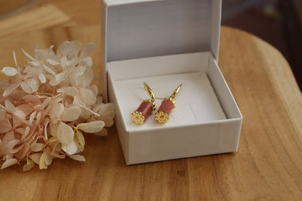 Boucles d'oreilles MAGIC rhodonite