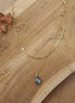 collier double rang doré pendentif labradorite