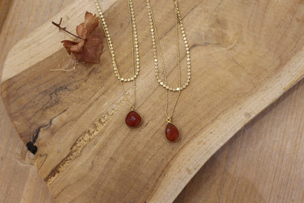 pendentifs goutte cornaline