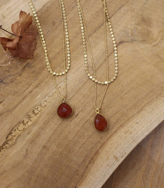 pendentifs goutte cornaline