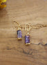 Petites boucles d'oreilles dorées Charoïte